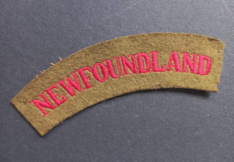 A difficult to find - typical British made - Canadian Newfoundland Regiment shoulder title