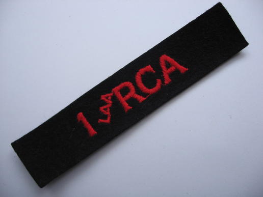 WW2 1 LAA RCA cloth shoulder title