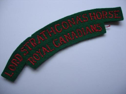 WW2 Lord Strathcona's Horse Royal Canadians shoulder title