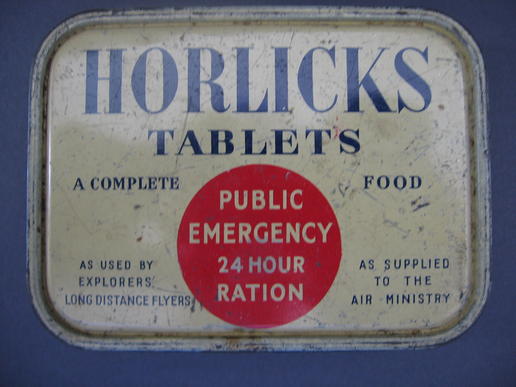 WW2 British SCARE Horlicks 'Public Emergency 25 Hour Ration' tin