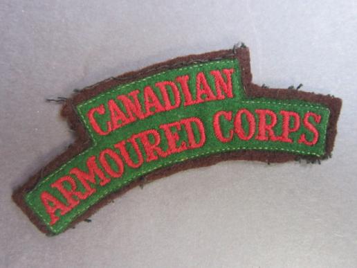 This is a neat example of a nicely issued Canadian made Canadian Armoured Corps shoulder title