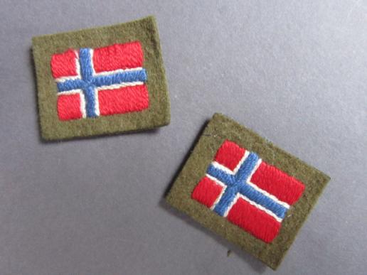 A nice little Norwegian national flag as intended to wear by Norwegian volunteers on there upper arm of there battle-dress blouse 