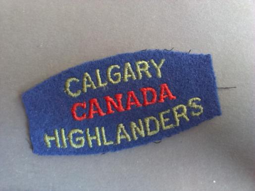 A nice un-issued British made Canadian Calgary Highlanders, 2nd Division shoulder title