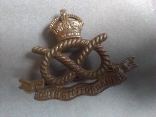Nice condition pre war/war time Officers bronze cap badge to the South Staffordshire Regiment 