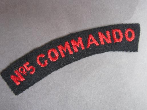 A good example of a early un-issued No.5 Commando shoulder title