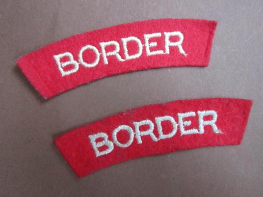 A nice matching set of embroidered Border Regiment shoulder titles