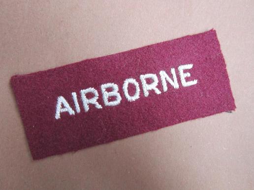 A nicely un-issued and unkown type of a embroided Airborne strip
