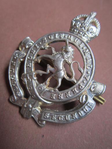 A nice white metal Canadian made The Governor General's Horse Guards cap badge