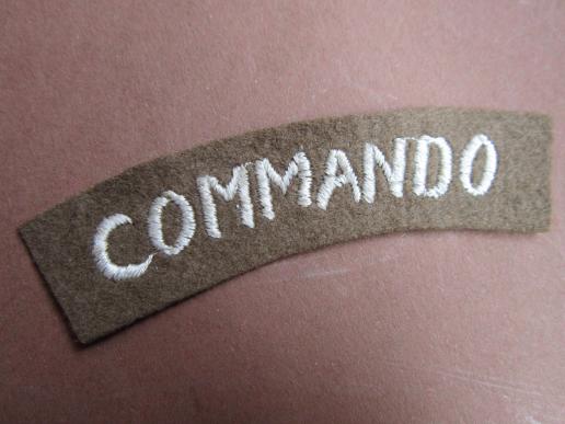 A nice late war i.e early post war embroided Belgium Commando shoulder title 
