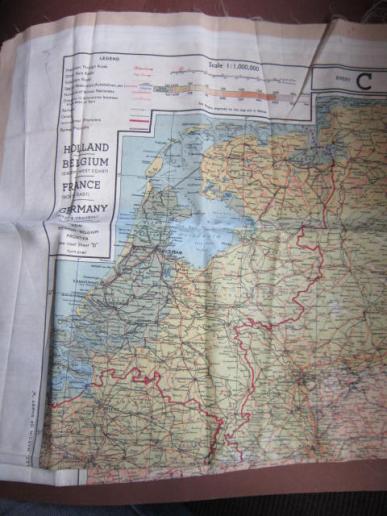 A nice and un-issued British made European Theater 1943 series C/E silk escape map