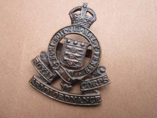 A nicely bronze made RAOC (Royal Army Ordnance Corps) Officers cap badge  