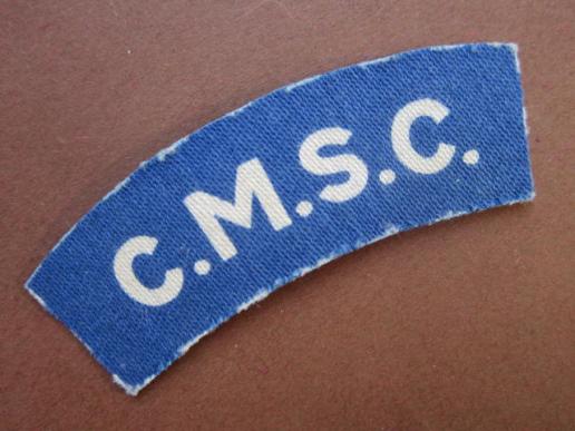 A war time British made Canadian C.M.S.C. (Canadian Military Staff Clerks) shoulder title 