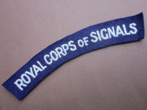 A nice British made Royal Corps of Signals embroided shoulder title