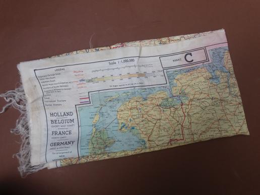 A nice and issued British made European Theater 1943 series C/E silk escape map