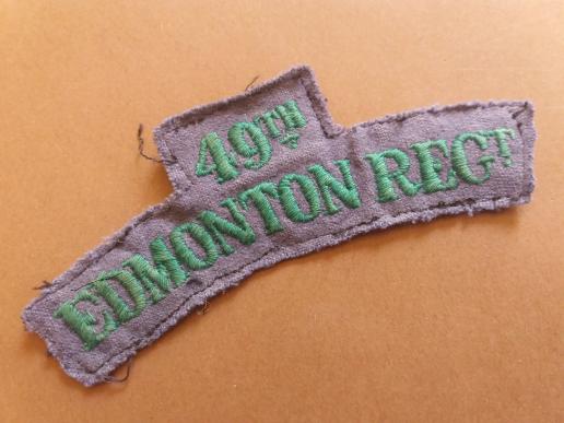 A nice late '30 early wartime British i.e Canadian made embroided 49th Edmonton Regiment shoulder title