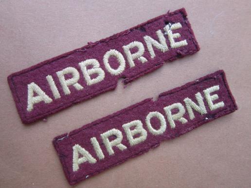 A nicely issued set of embroided Airborne strips