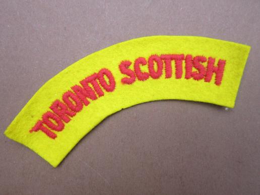A nice British made Canadian shoulder title to the Toronto Scottish