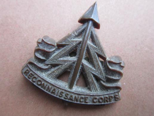 A nice plastic aka bakelite made all ranks Reconnassiance Corps cap badge