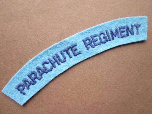 A neat example of a nice un-issued embroided mid war period standard type Parachute Regiment shoulder title