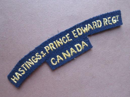 A nice British made Canadian Hastings&Prince Edward Regiment shoulder title 