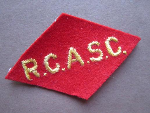 A nice un-issued British made 1st Canadian Corps RCASC (Royal Canadian Army Service Corps) shoulder patch