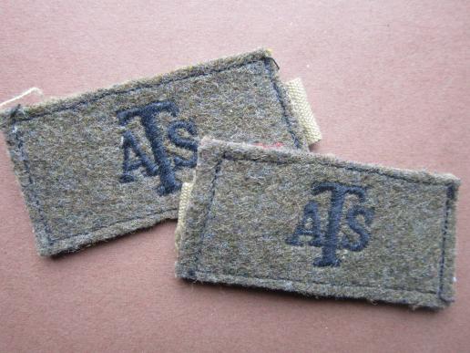 A nice pair of early ATS (Auxiliary Territorial Service) shoulder patches i.e slip ons