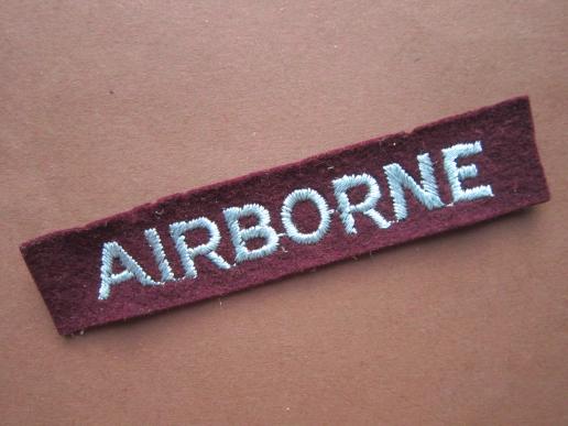 A nicely un-issued British made embroided Airborne strip