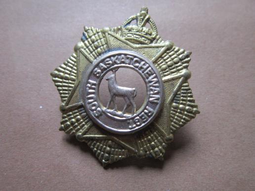A Canadian made two piece cap badge to the South Saskatchewan Regiment 