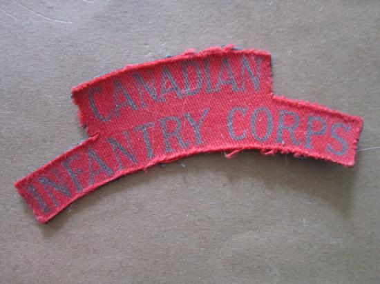 A nice British made Canadian Infantry Corps printed shoulder title