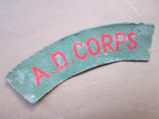 A nice printed i.e canvas A.D.Corps (Army Dental) shoulder title