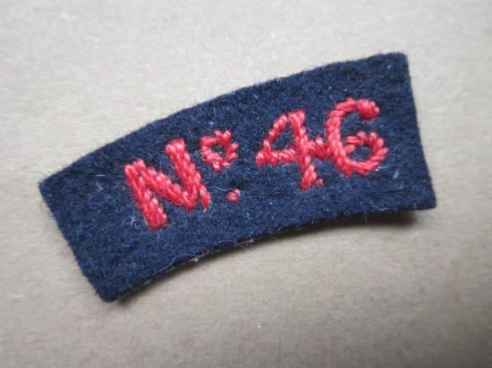 A nice little embroided - albeit regrettably single - No.46 Royal Marines Commando shoulder number/title