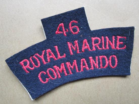 A nice late war i.e early post war 46 Royal Marines Commando embroided shoulder title