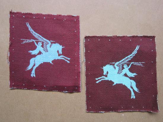 A nice set of wartime printed slightly non macthing Airborne 'Pegasus' Division shoulder formation signs