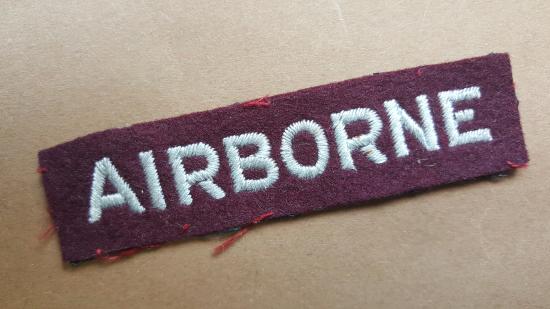 A nicely issued British made embroided Airborne strip