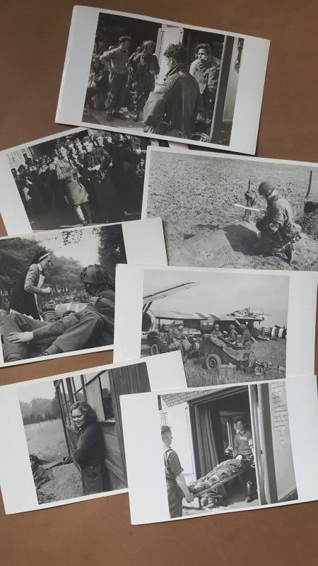 A neat little set of seven early postwar postcard size official 'Arnhem'  AFPU (Army Film and Photo Unit) photographs published by the MOD (Ministry of Defence) in 1945