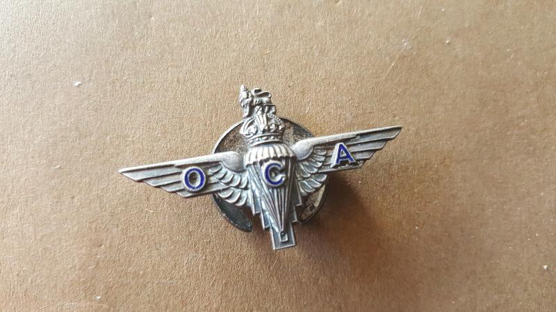 A nice little pre 1953 Parachute Regiment OCA (Old Comrades Association) lapel badge by J.R.Gaunt London