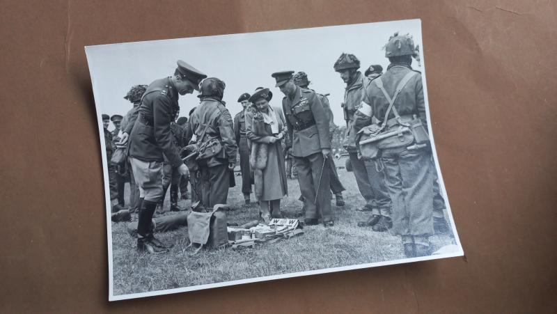 A unusual official I.W.M. (Imperial War Museum) print of the inspection of the 224th PFA RAMC, 6th Airborne Division photograph