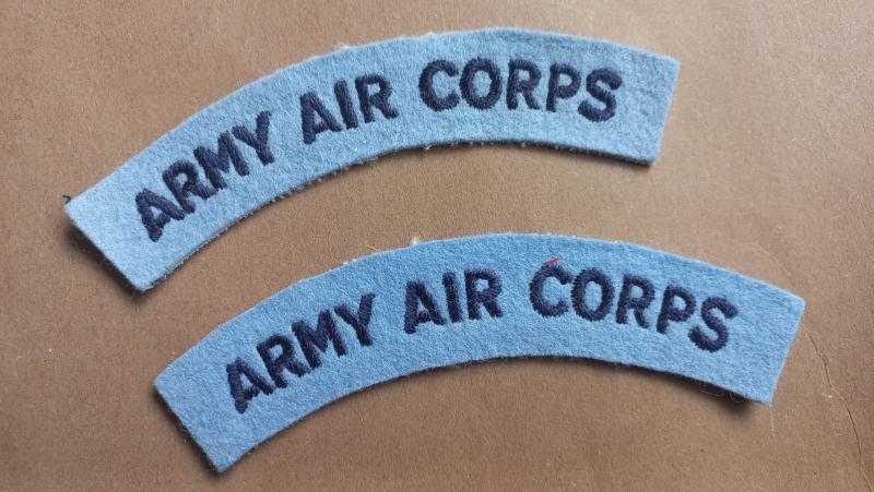 A nice full matching set of Army Air Corps shoulder titles