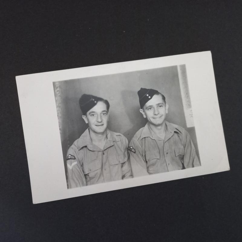 A nice and original period made - Delhi 1942 dated - portrait (on a postcard size) photoghraph depicting two, most likely members of the early 151/156 Parachute Battalion