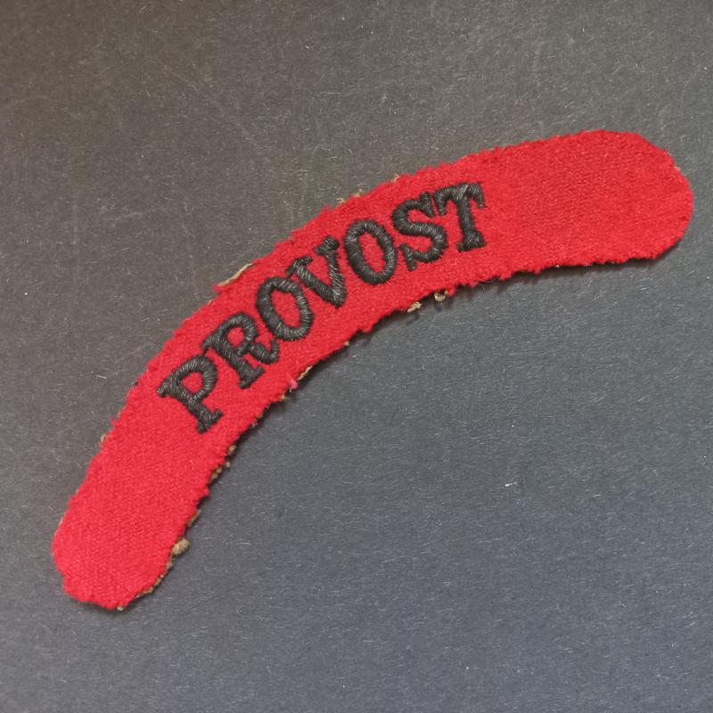A attractive - and not so often seen - ATS (Auxiliary Territorial Service) dark blue on red embroided PROVOST shoulder title