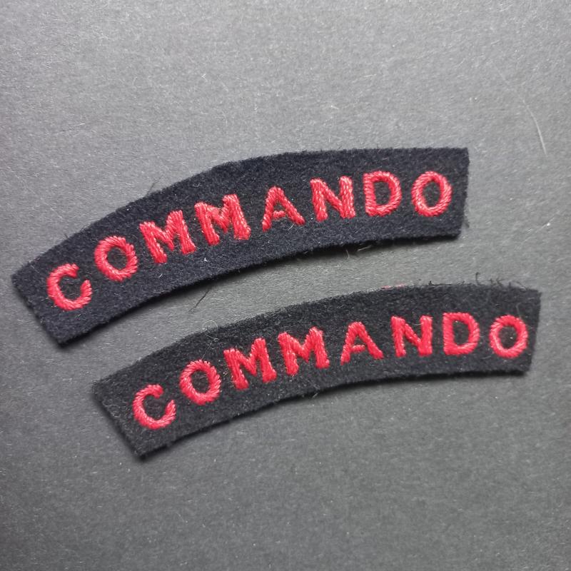 A superb set of - fully matching - early embroided Commando shoulder titles