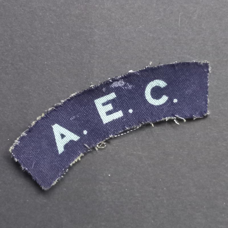 A superb - and difficult to find - A.E.C. (Army Educational Corps) printed shoulder title