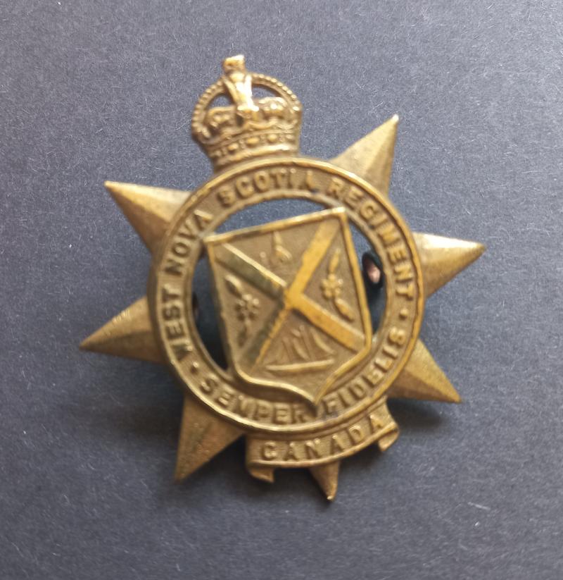 A attractive and not so often seen (most likely Italian made) sand cast beret badge to the West Nova Scotia Regiment