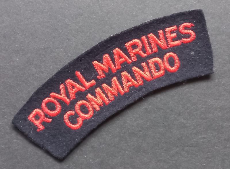 A attractive (late war i.e early post war) Royal Marines Commando embroided shoulder title