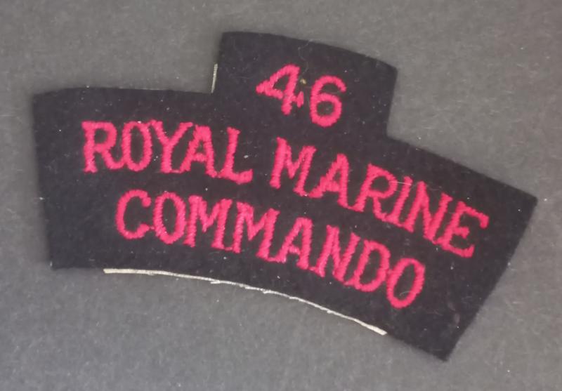 A superb - late war i.e early post war - 46 Royal Marines Commando embroided shoulder title