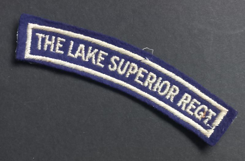 A attractive - albeit regrettably single - British made Canadian The Lake Superior Regiment embroided shoulder title