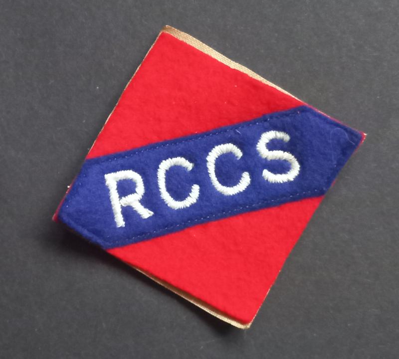 A superb - albeit regrettably single - typical British made 1st Canadian Corps RCCS (Royal Canadian Corps of Signals) shoulder patch