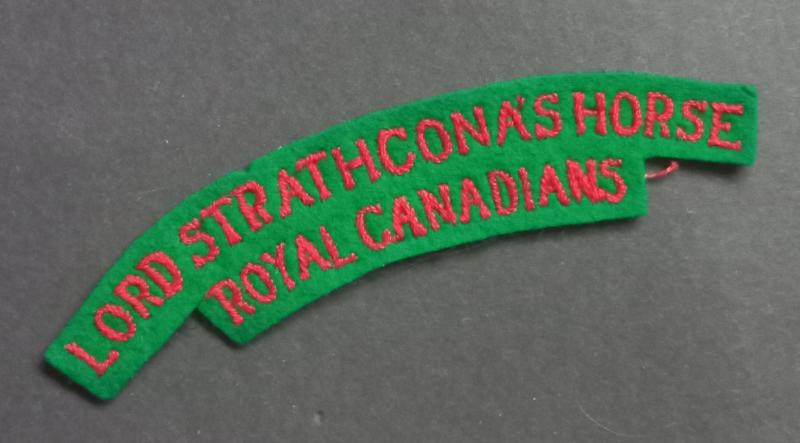 A superb - typical British made - Canadian Lord Strathcona's Horse Royal Canadians shoulder title