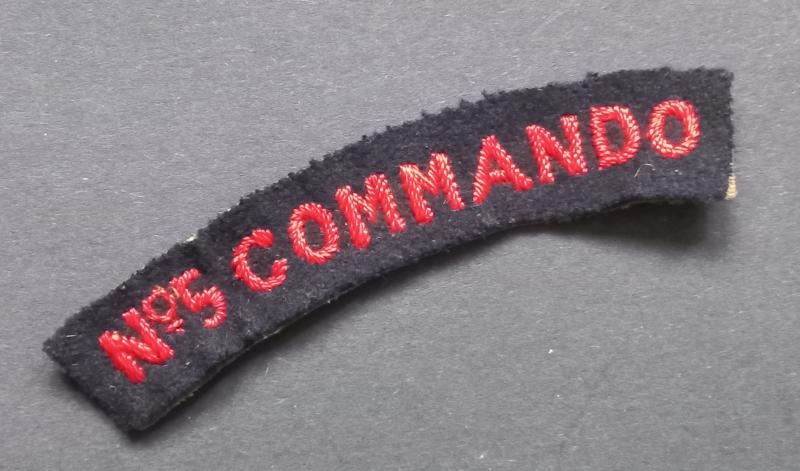 A attractive - albeit regrettably single - Number 5 Commando shoulder title