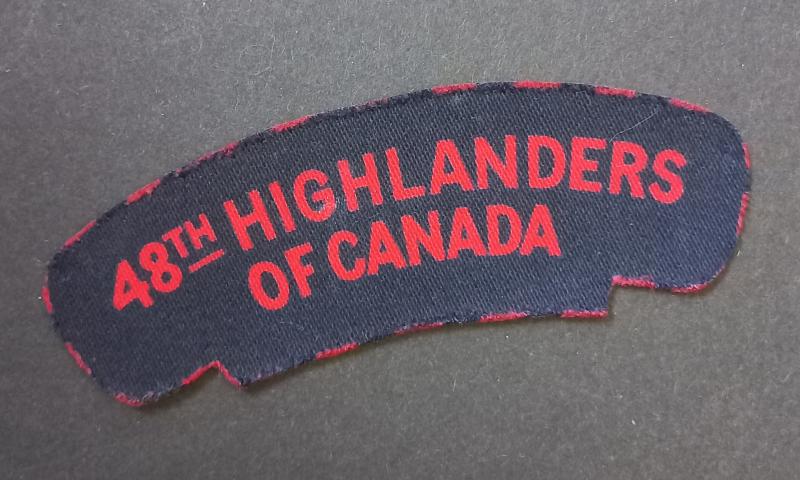 A attractive - British made Calico Printers - Canadian 48th Highlanders of Canada shoulder title